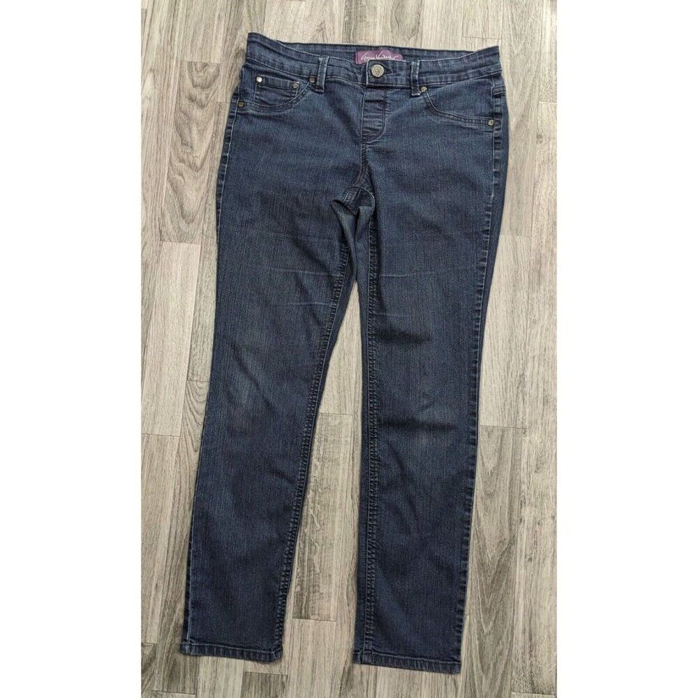 Gloria Vanderbilt Womens Size 10 Pockets Straight Leg Faux Zipper Blue Jeans